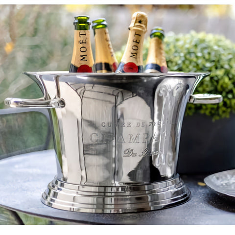 Mega Large Elegant Silver Cuvee De Prestige Champagne Bucket with Handles