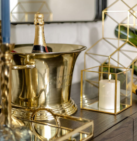 Elegant Gold Cuvee De Prestige Champagne Bucket with Handles