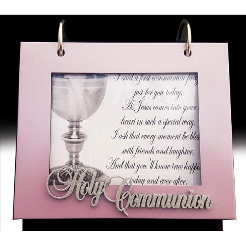 Pink Girl Holy Communion Flip Photo Album in Gift Box