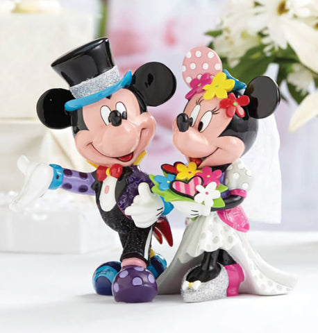 Mickey & Minnie Mouse Wedding Couple Figurine- Disney By Britto