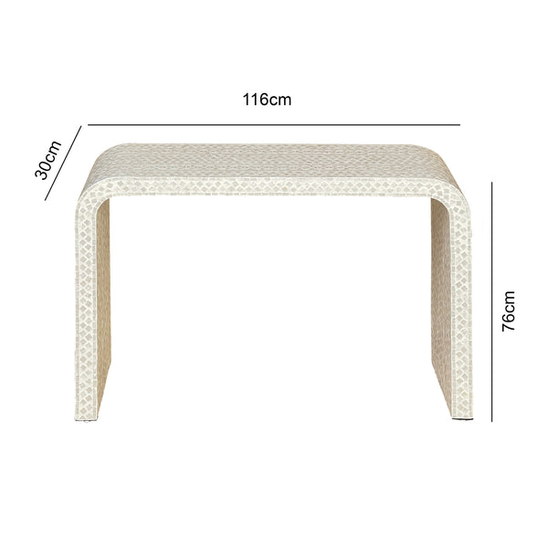 Pearlescent Mother of Pearl Console Table