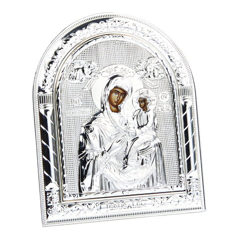 religious Orthodox Silver Plated Holy Mother Mary & Jesus Christ Icon Plaque home gift