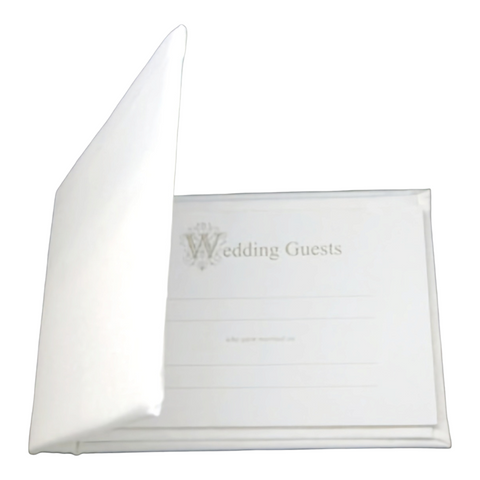 Plain White Satin Cover Wedding Guest Book Signing Album