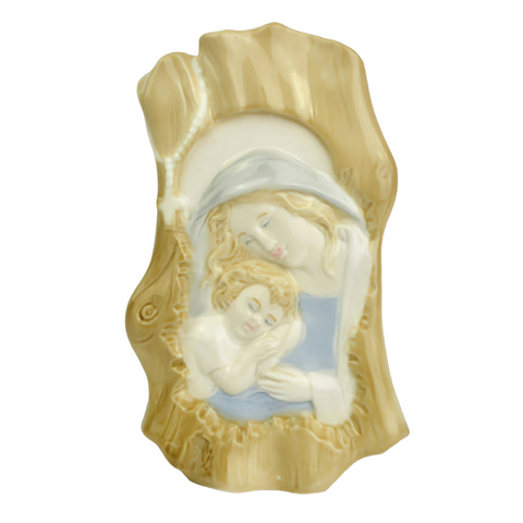Porcelain Holy Mother Mary and Child Religious Statue