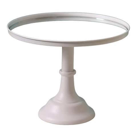 Round white Metal and Mirror Top Cake Stand Cupcake Dessert Stand Holder Display Plate for Wedding, Birthday, Special Occasions, Home Decor