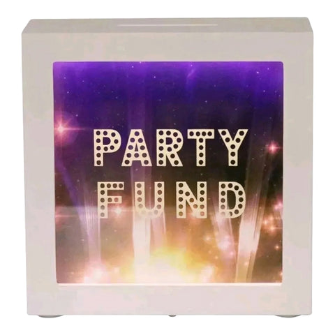 White LED Light Up Party Fund Money Box