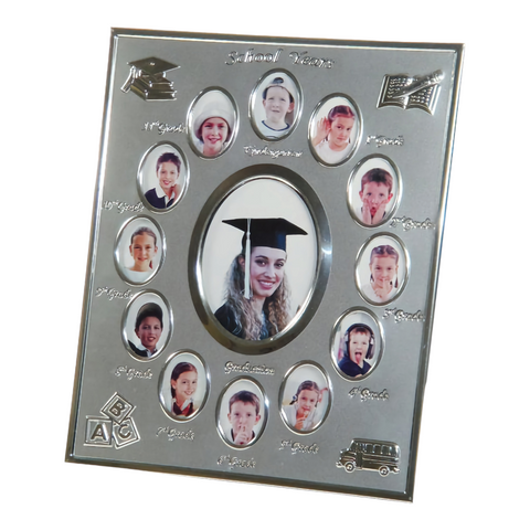 Silver Multi Collage School Years Graduation Photo Frame