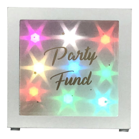 White LED Light Up Party Fund Money Box