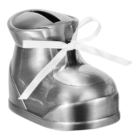 Silver Pewter Baby Bootie Shoe Money Box