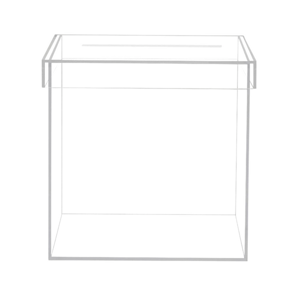 Plain Clear Square Acrylic Wishing Well Box- 30cm x 30cm