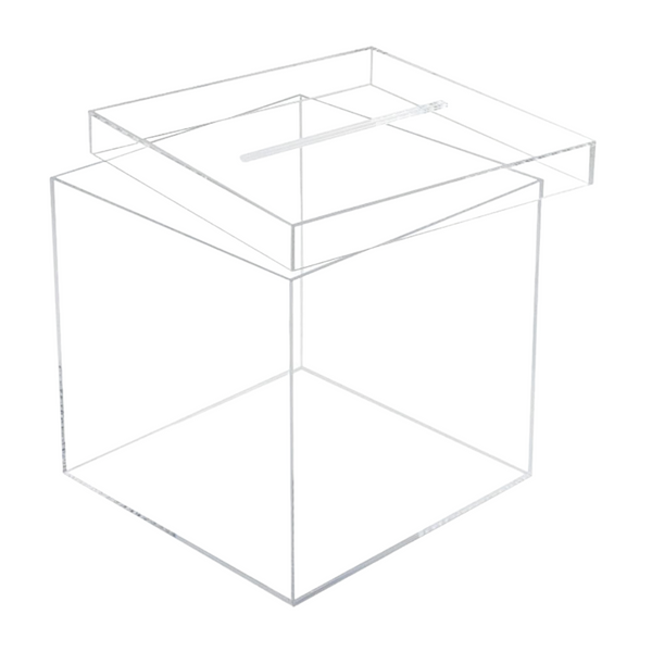 Plain Clear Square Acrylic Wishing Well Box- 30cm x 30cm
