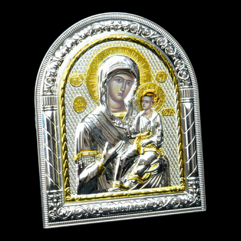 religious Orthodox Gold & Silver Plated Holy Mother Mary & Jesus Christ Icon Plaque home gift