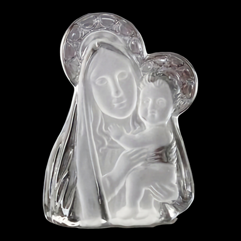 religious Crystal Cut Glass Holy Mother Mary and Jesus Statue ornament figurine home decor gift Catholic Christian
