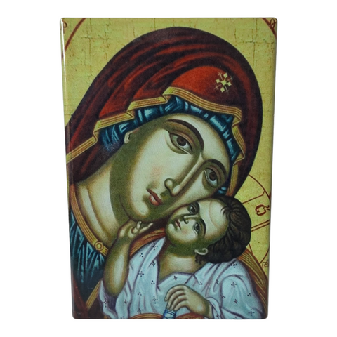 Religious Orthodox Colour Orthodox Ceramic Holy Mother Mary & Jesus Icon Plaque- Hang or Stand
