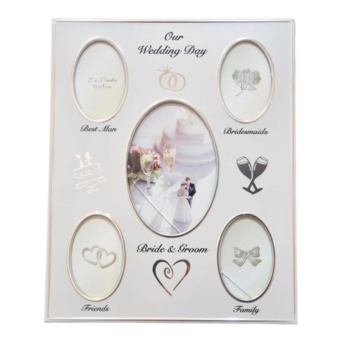 Silver Our Wedding Day Multi Collage Photo Frame