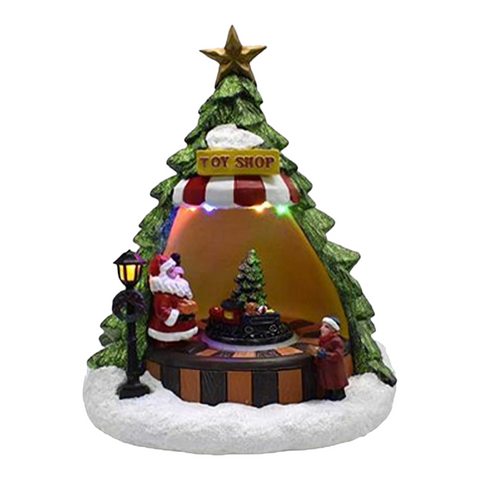 Christmas Tree Light Up LED Toy Store and Moving Train