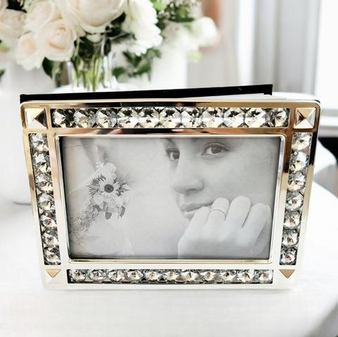 Crystal Frame Wedding Guest Book in Gift Box