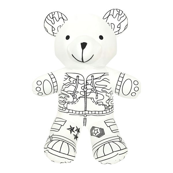 White Colour in Craft Toy Teddy Bear & Marker Pens in PVC Bag