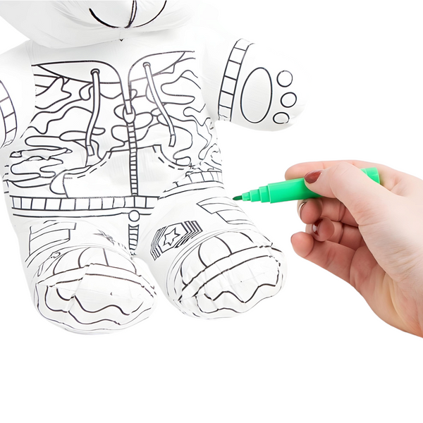 White Colour in Craft Toy Teddy Bear & Marker Pens in PVC Bag