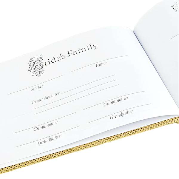 Hessian Burlap Wedding Guest Book with White Lace Trim & Ribbon Bow Burlap Guest Book Signing Album With White Lace Hessian Rustic Vintage Wedding