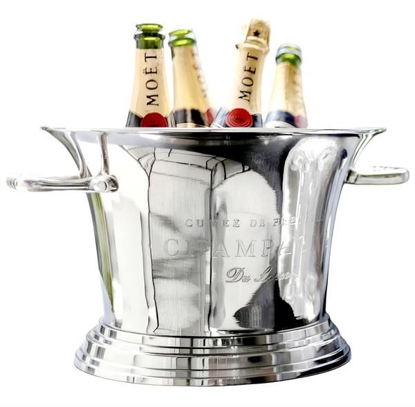 Large Silver Plated Cuvee De Prestige Champagne Ice Cooler Bucket & Handles