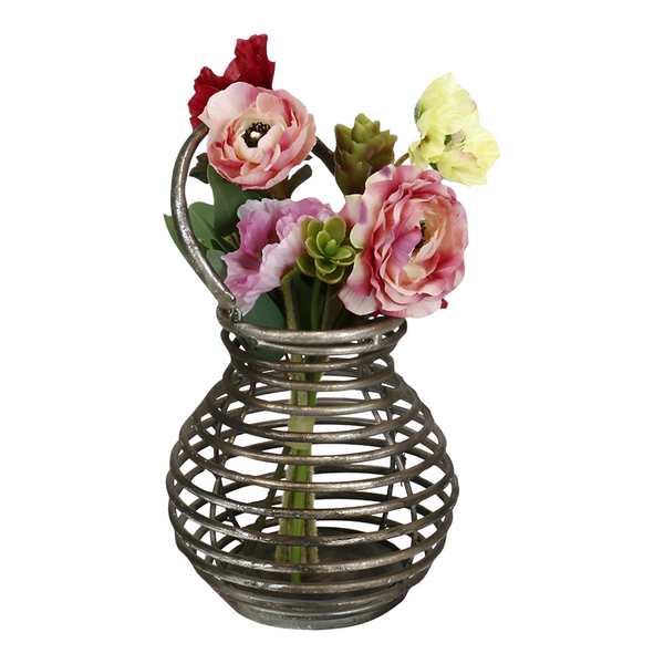 Set 4 Banded Metal Hanging Garden Planters or Lanterns