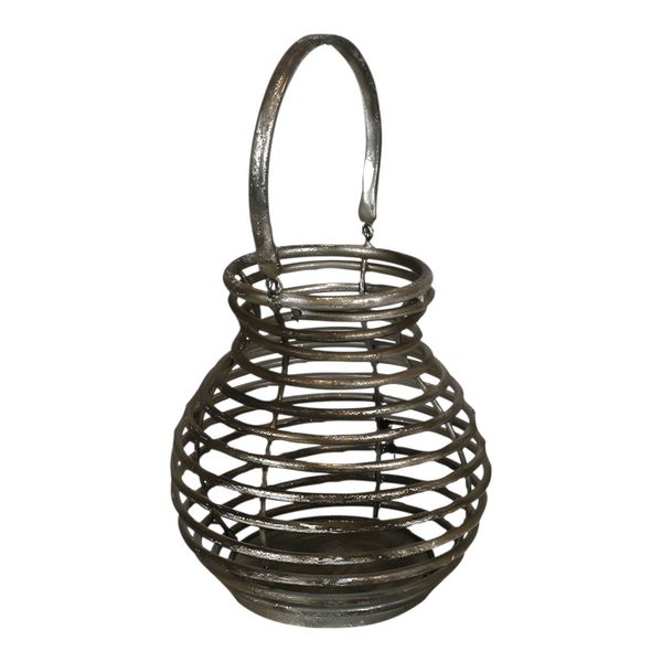 Set 4 Banded Metal Hanging Garden Planters or Lanterns