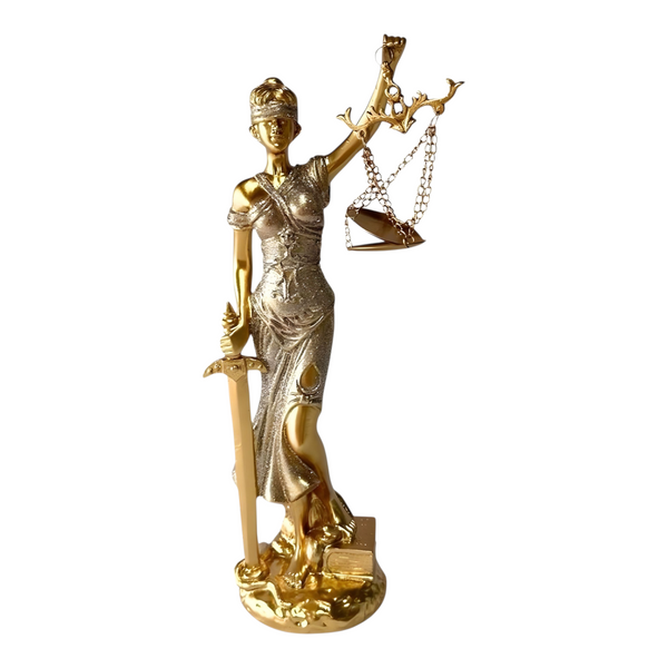 Gold Plated Greek Goddess Of Justice Statue Figurine