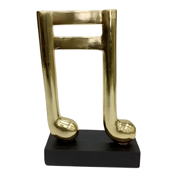 Set 3 Gold Musical Notes On Black Stands Decorative Tabletop Figurines