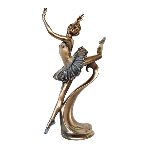 Veronese Cold Cast Bronze Dancing Ballerina Grand Jete Statue Figurine