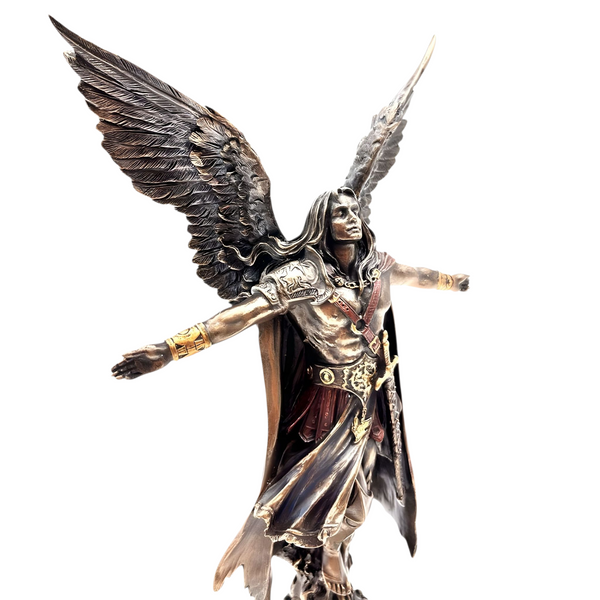 Veronese Cold Cast Bronze Archangel Uriel Assending Statue Figurine