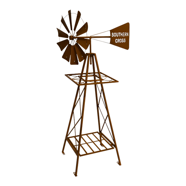 Southern Cross Heavy Duty Rustic Metal Garden Windmill- 120cm