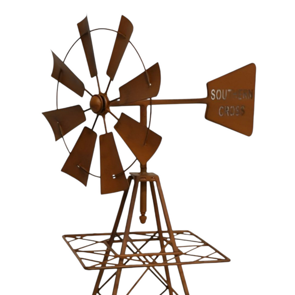 Southern Cross Rustic Metal Garden Windmill- 65cm