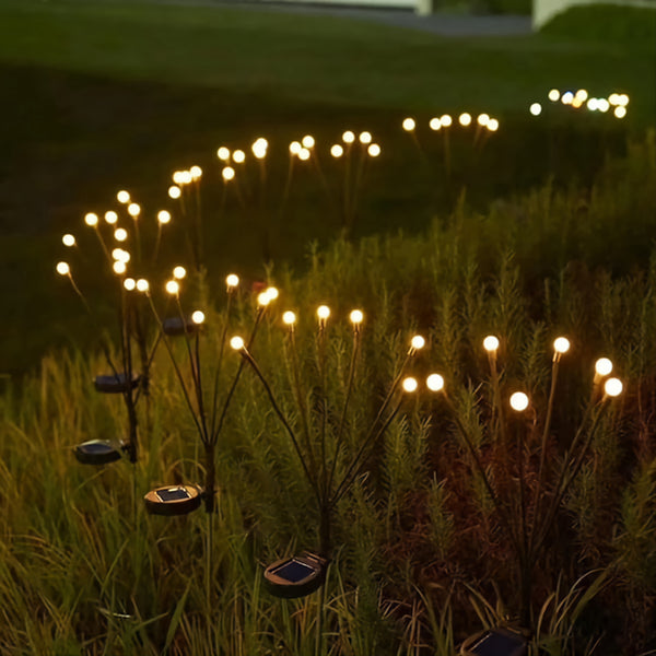 Set 2 Firefly Solar Power Outdoor Garden Stake Lights