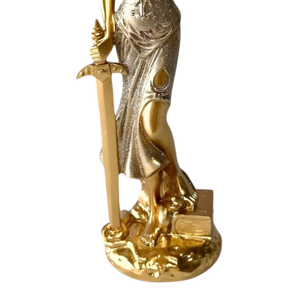 Gold Plated Greek Goddess Of Justice Statue Figurine