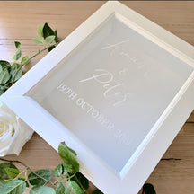 White Wood & Clear Glass Top Lid Baby Keepsake Display Box