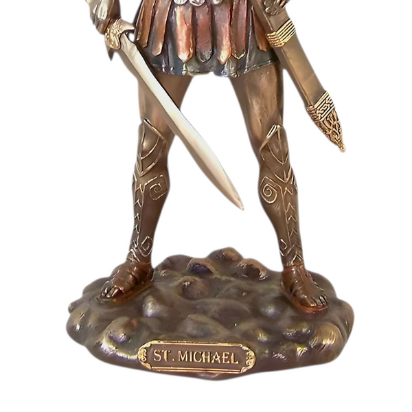 Veronese Cold Cast Bronze Archangel Michael Holding Sword Statue Figurine