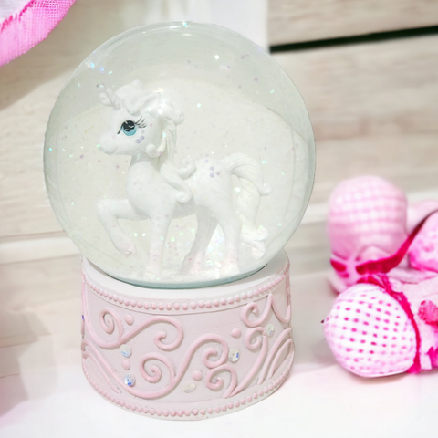 Pink Unicorn Water Ball Glitter Snow Globe