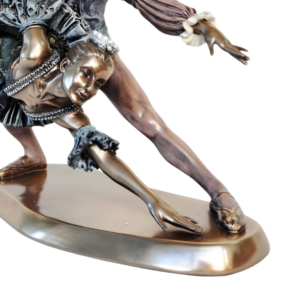 Veronese Cold Cast Bronze Dancing Ballerina Couple Duet Lunging Statue Figurine