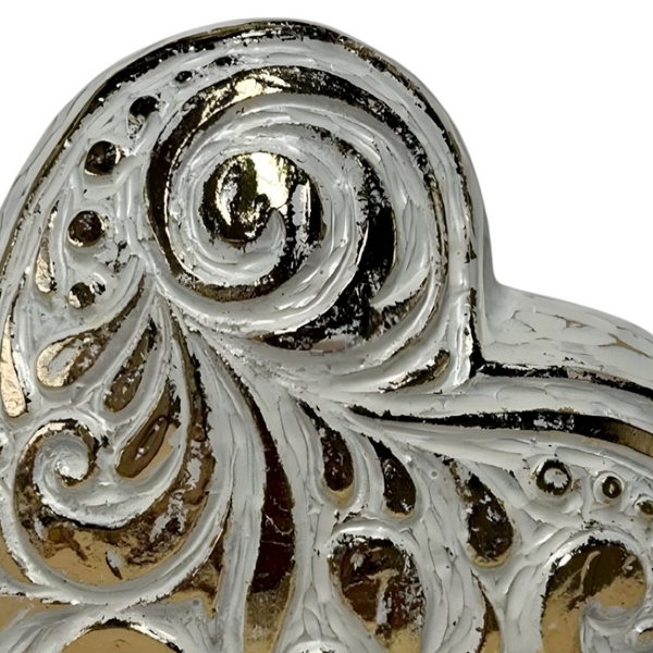 Silver Resin Decorative Tabletop Heart Figurine