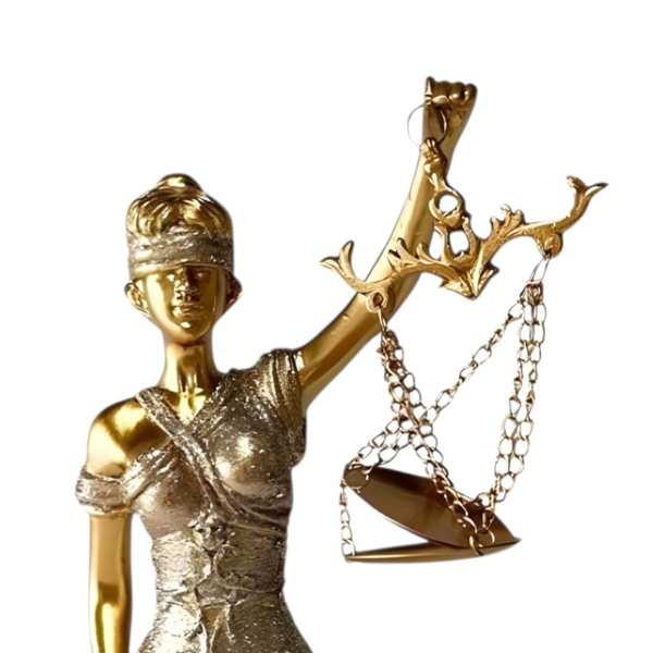 Gold Plated Greek Goddess Of Justice Statue Figurine