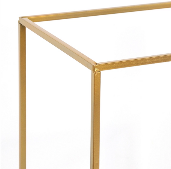 Set 4 Gold Metal Flowers Display Stands