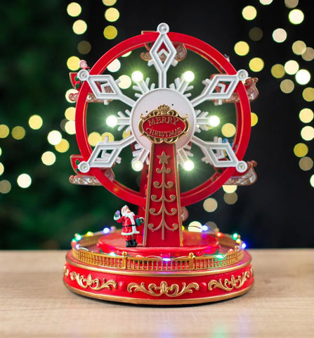 Musical LED Light Up Christmas Ferris Wheel Xmas Animated Decor Ornament