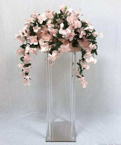 Clear Acrylic 60cm Wedding Centrepiece Flower Table Display Plinth Stand wedding party events table venue decor flower arrangement square plinths