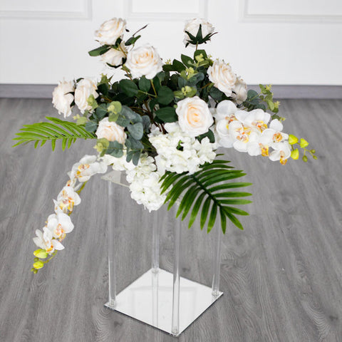 Clear Acrylic 20cm Wedding Centrepiece Flower Table Display Plinth Stand wedding party events table venue decor flower arrangement square plinths