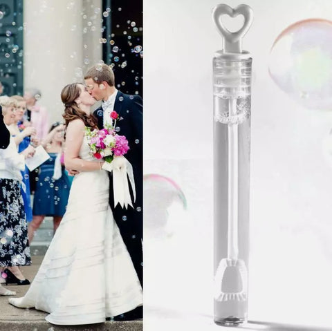 Bulk 48 White Love Heart Top Lid Bubble Bubbles Wands Tubes WITH Soap Liquid Wedding Favours Gifts 10.5cm Set