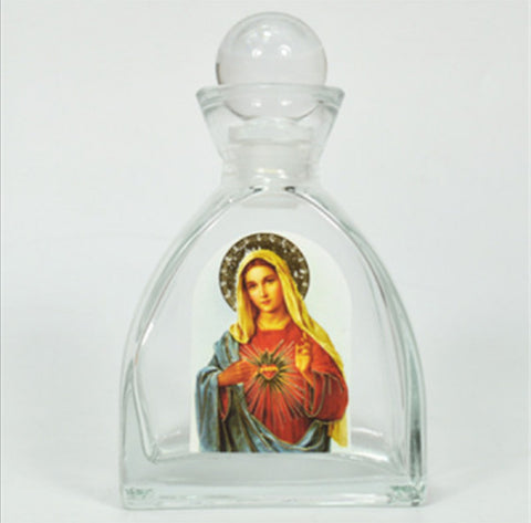 Holy  Mother Mary, Virgin Mary, Holy Water Bottle, Holy Water, Holy Water Glass Bottle, Holy Water, Holy Oil, Catholic, Christian, Christening, Baptism, Oil Bottle, Christening Favour, Gift, Bomboniere, Favours, Gifts, Guests Gift, DIY, Catholic Christian Sacred Heart Holy Virgin Mother Mary Empty Glass Holy Water Bottle with Ball Lid
