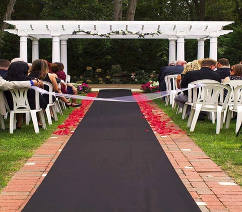 10 metres x 1 metre Plain Black Aisle Runner Carpet Wedding Party Event Decoration 1m x 10m Wedding Aisle Runner Plain Black Party Event