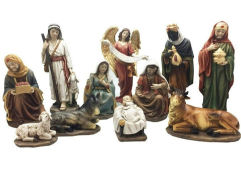 Resin Christmas Nativity Set 11 Pieces