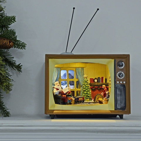 Musical Light Up LED Christmas TV Scene with Train